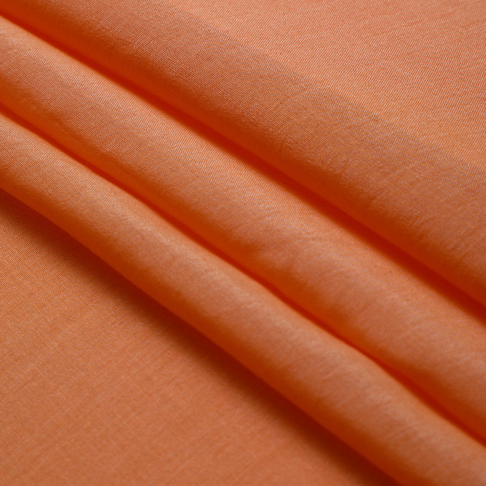 Tangerine Color Piece Dyed Tussar Chanderi Fabric