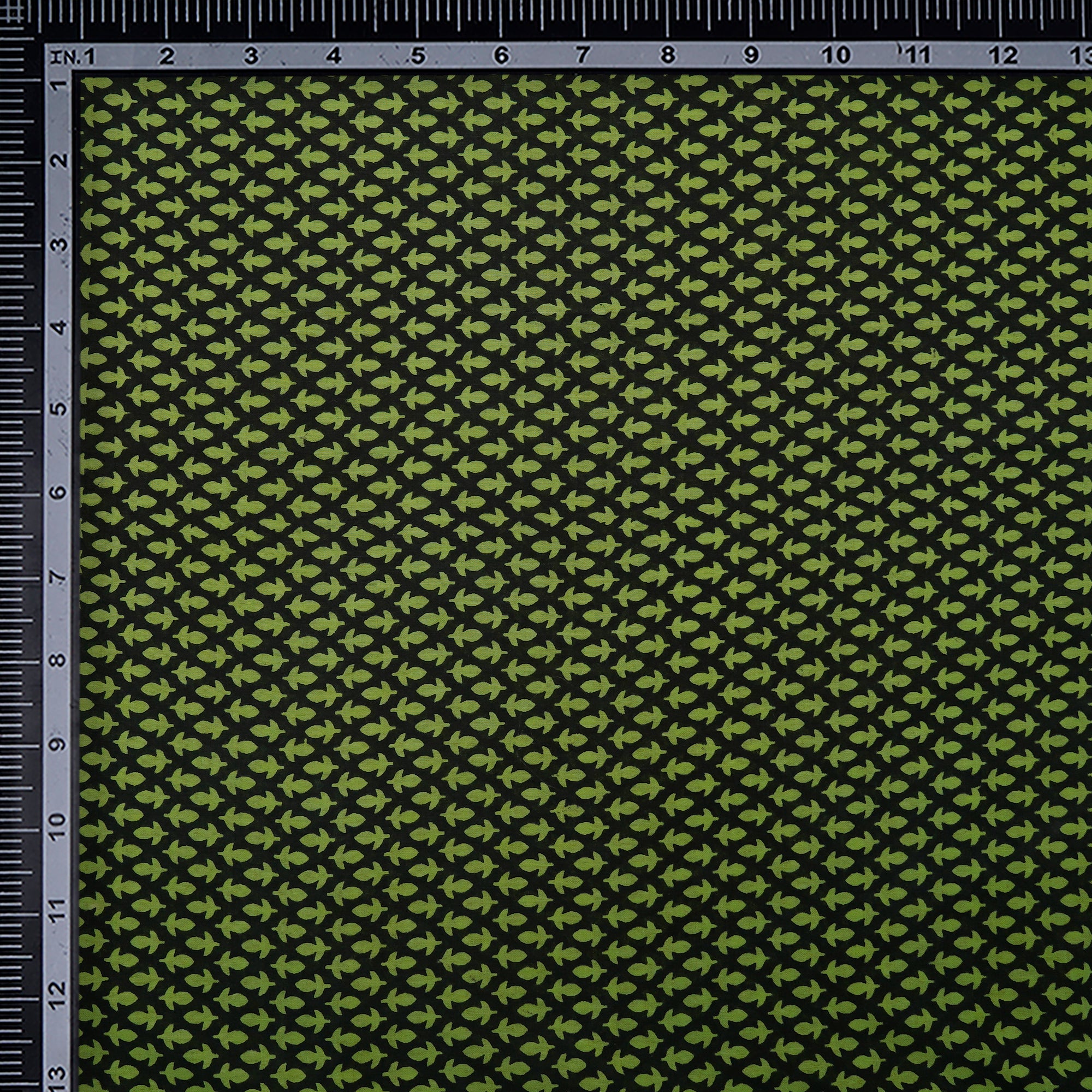 Lawn Green-Black Color Printed High Twisted Voile Cotton Fabric