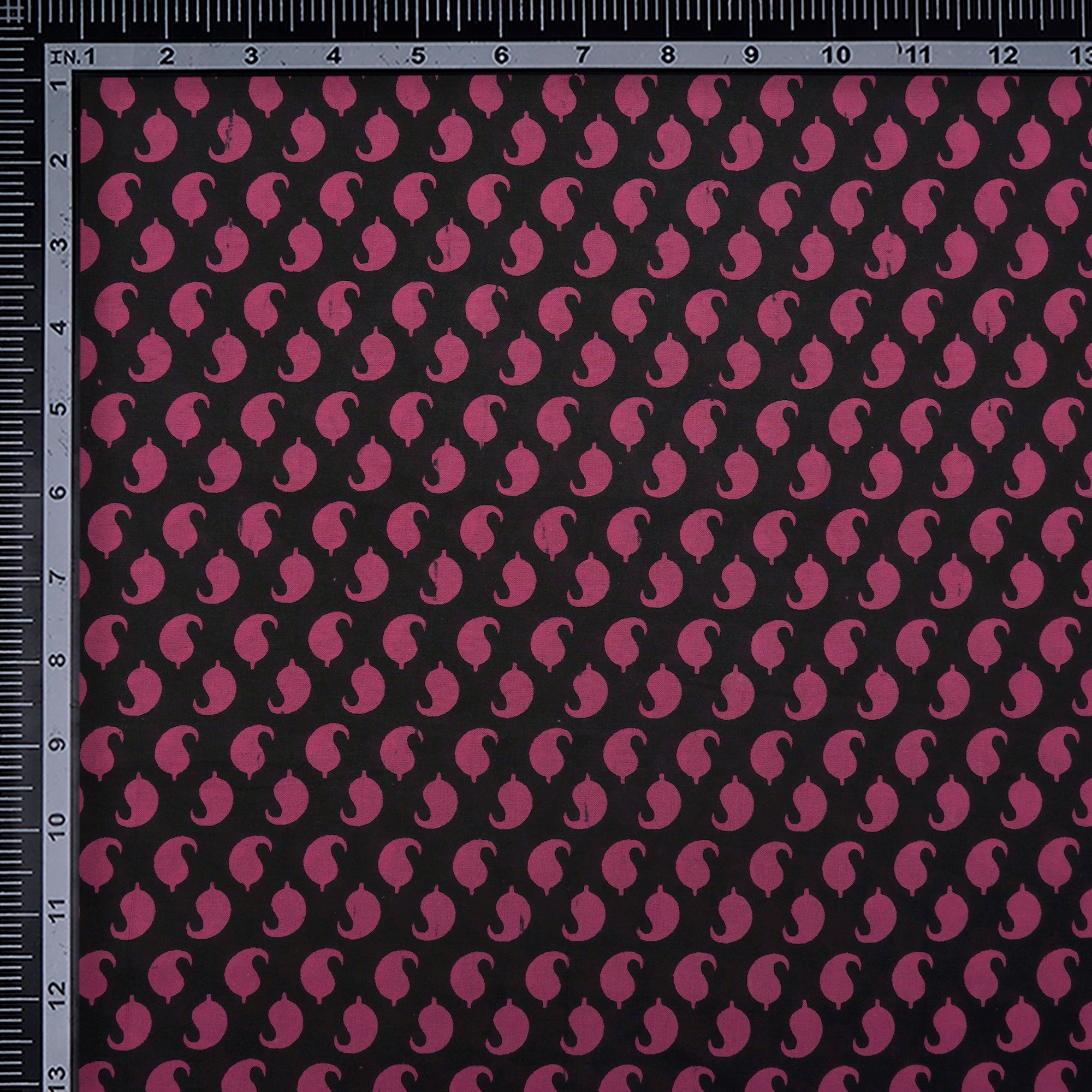 Black-Pink Color Printed High Twisted Cotton Voile Fabric