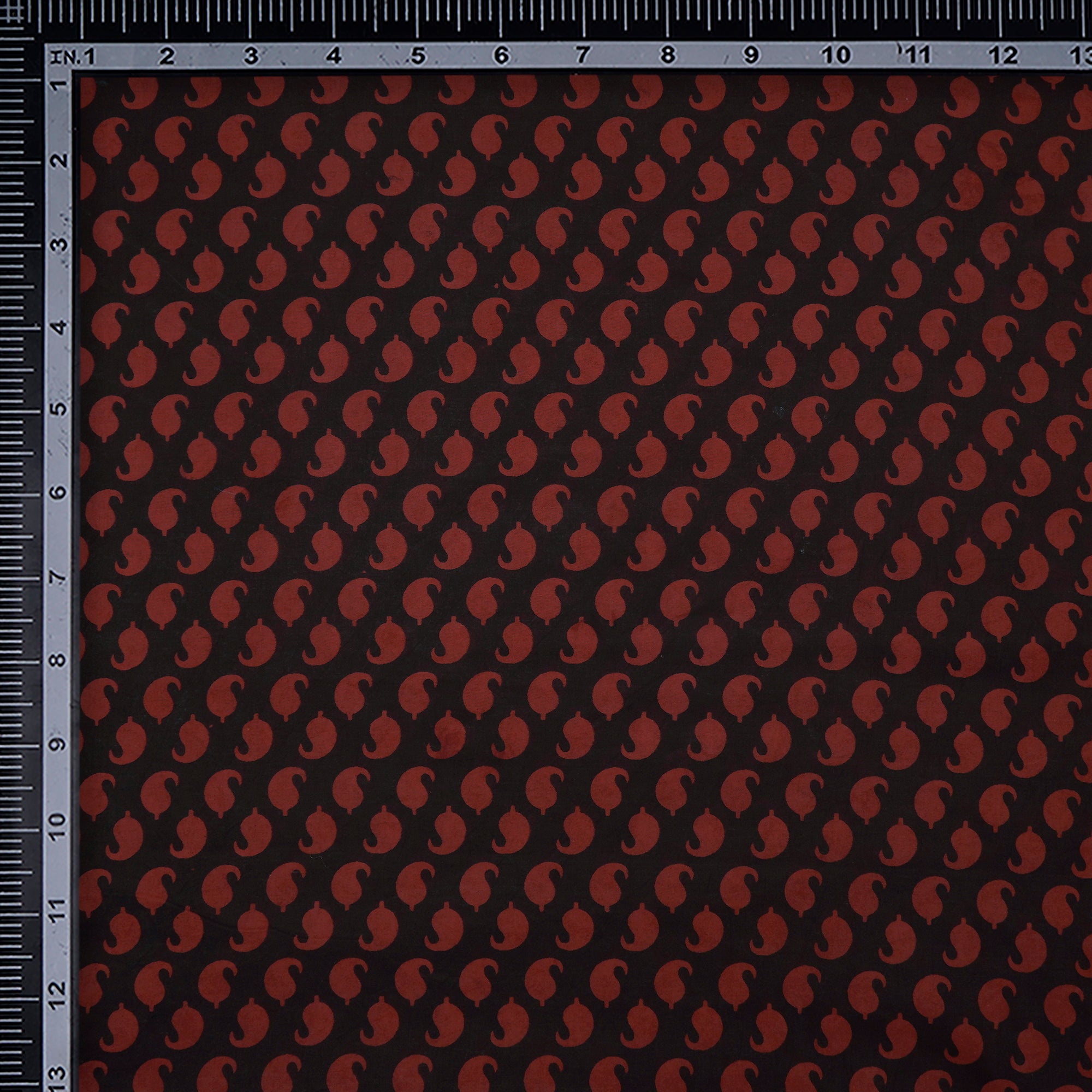 Brown-Black Color Printed High Twisted Voile Cotton Fabric