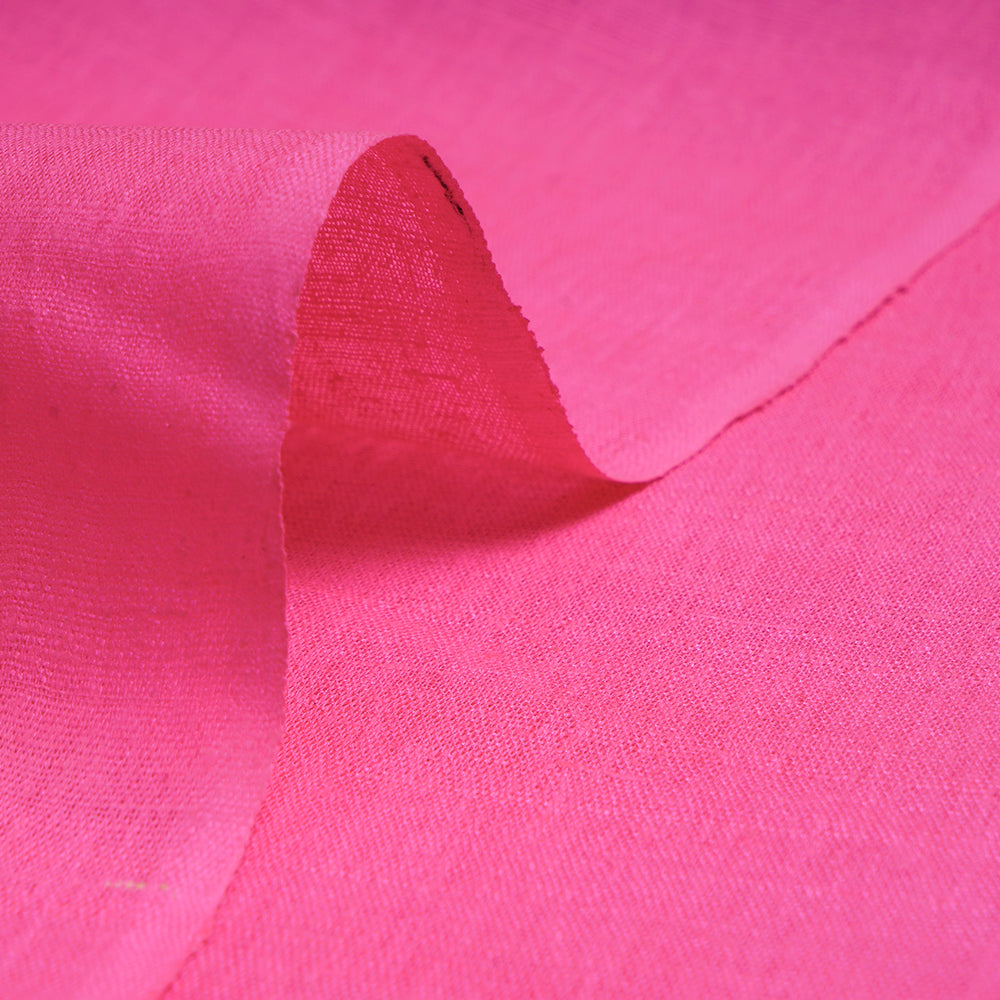 Pink Color Natural Matka Silk Fabric
