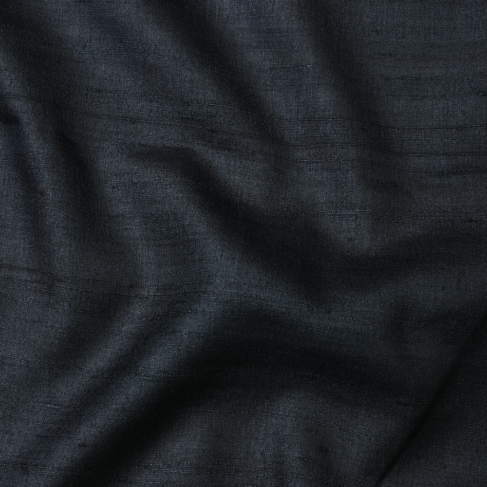 Black Color Natural Tussar Silk Fabric