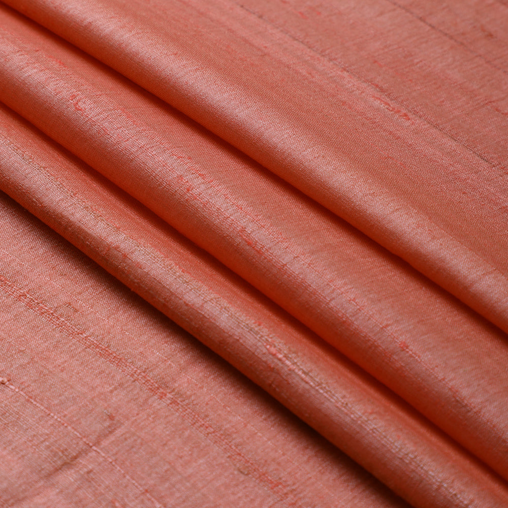 Rouge Color Natural Tussar Silk Fabric