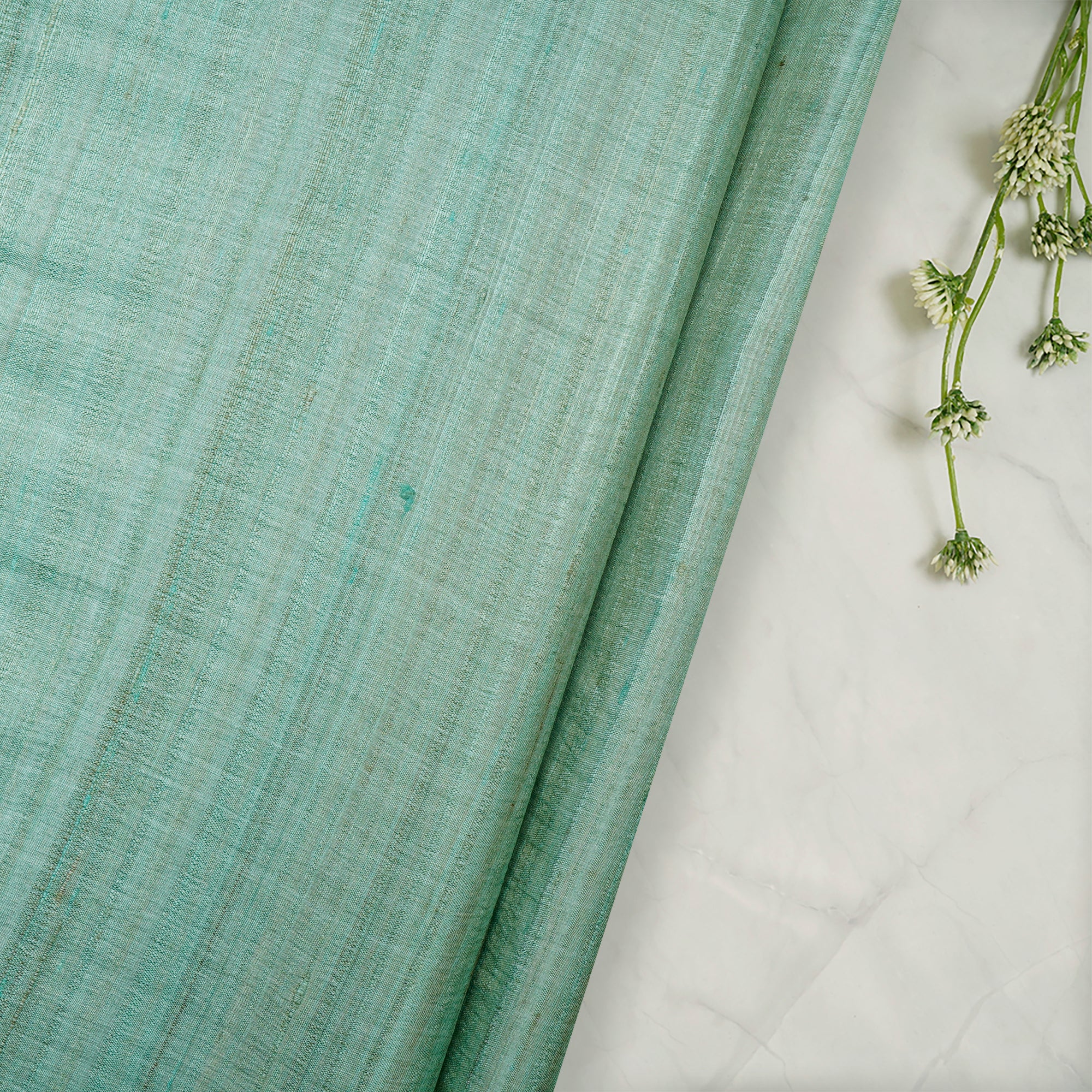 Brook Glass Handwoven Desi Tusser Silk Fabric