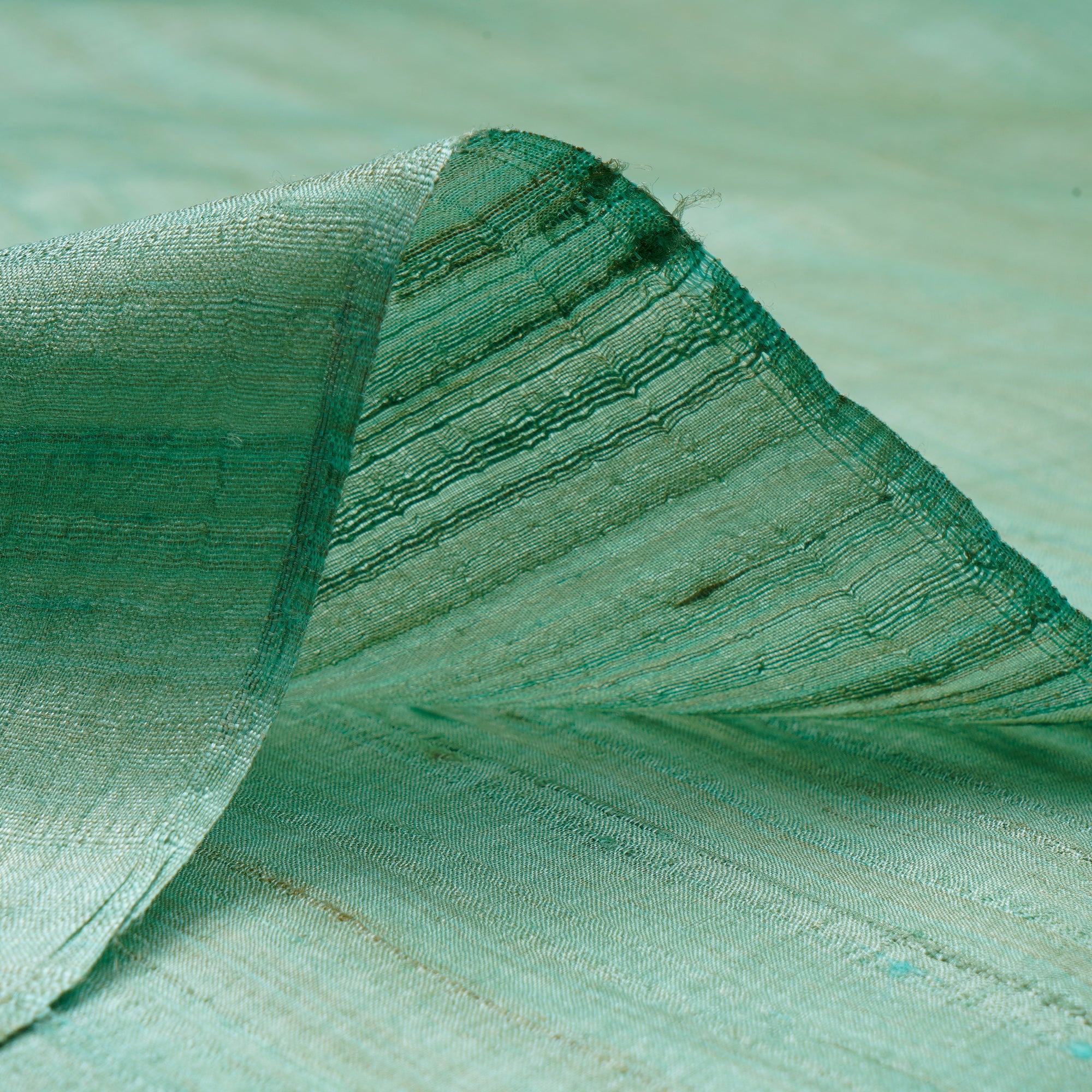 Brook Glass Handwoven Desi Tusser Silk Fabric
