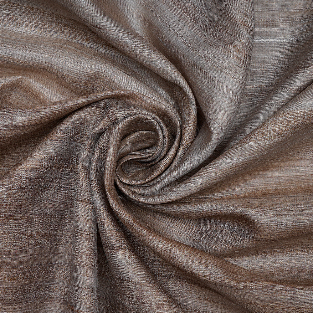 Grey Color Desi Tussar Silk Fabric