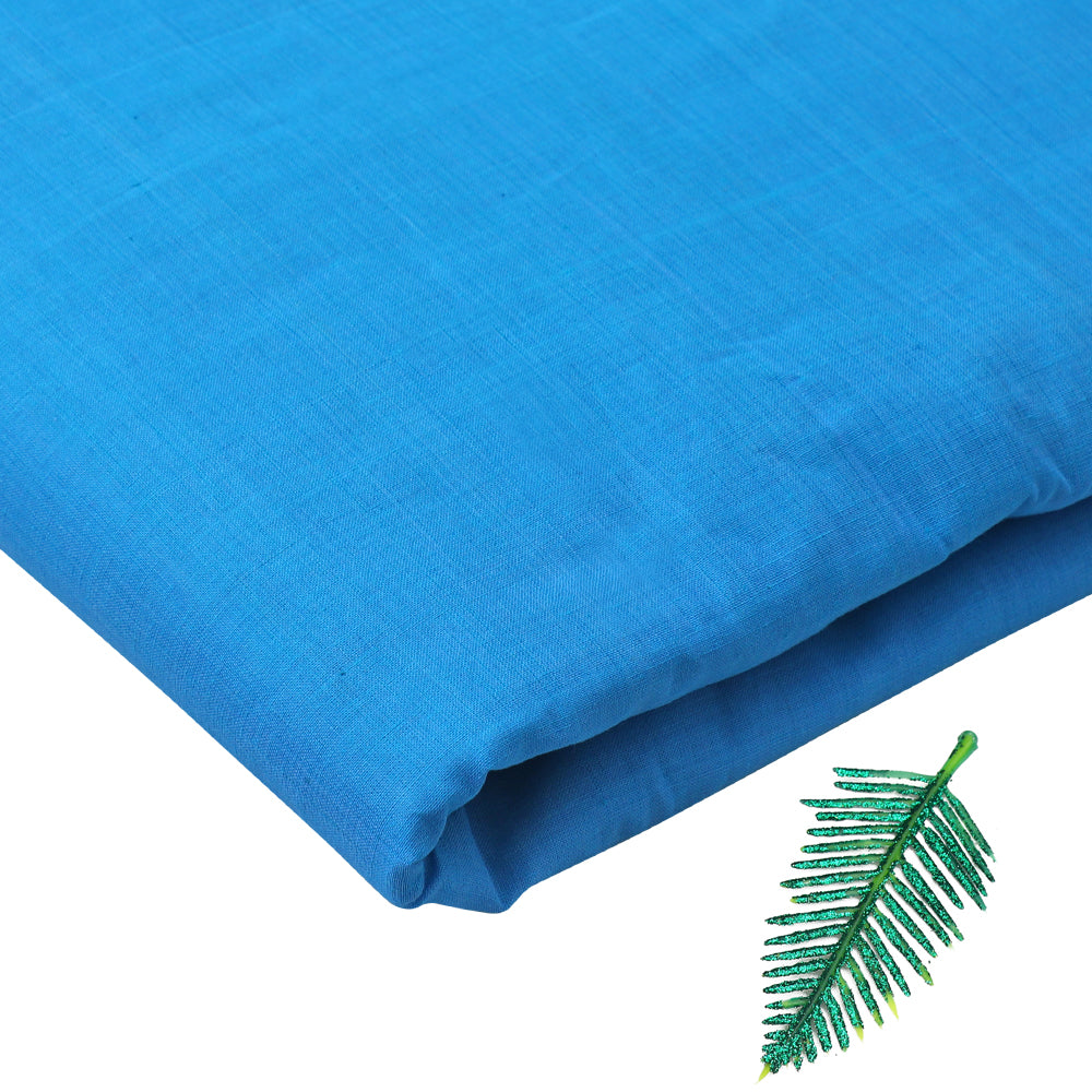 Blue Color Mangalgiri Cotton Fabric