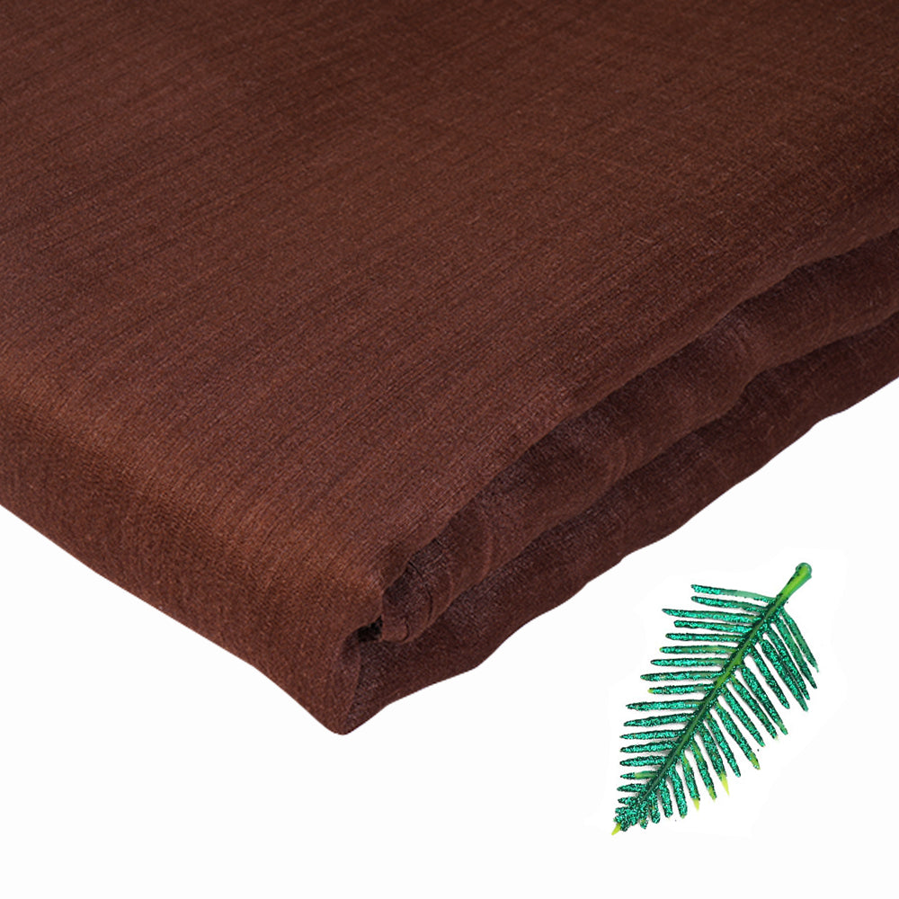 Dark Brown Color Muga Kora Silk Fabric
