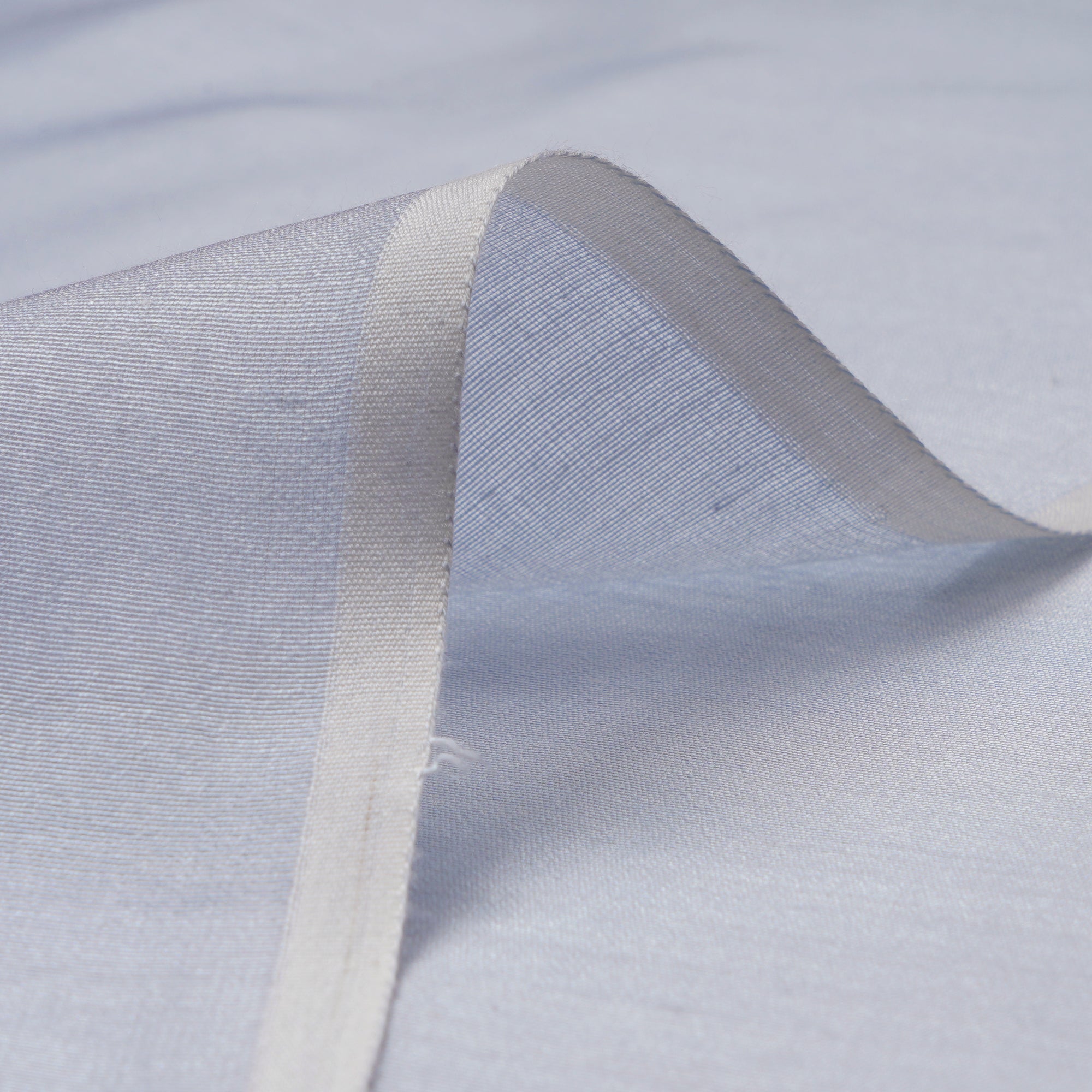 Powder Blue Plain Muga Silk Fabric