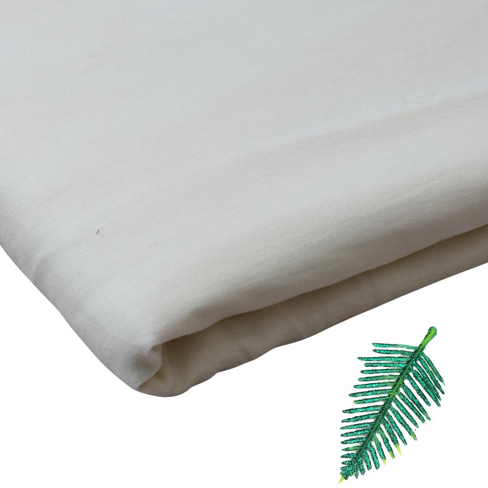 White Color Muga Silk Fabric