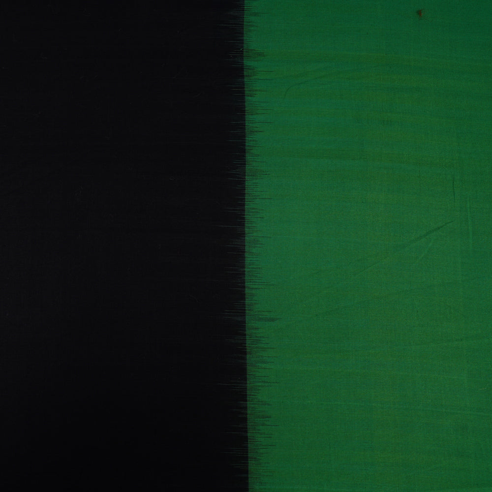 Black-Green Color Handwoven Ikat Double Cotton Fabric