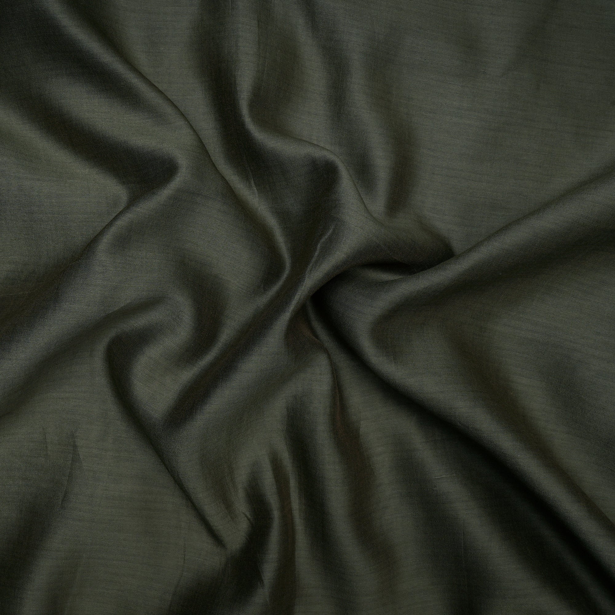 Army Green Color Pure Rapier Chanderi Fabric