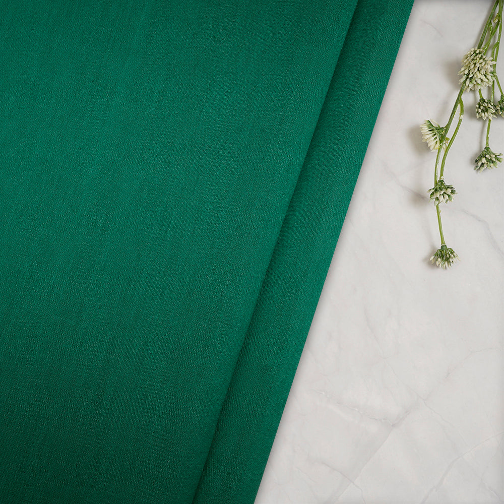 Green Color Piece Dyed Rapier Chanderi Fabric