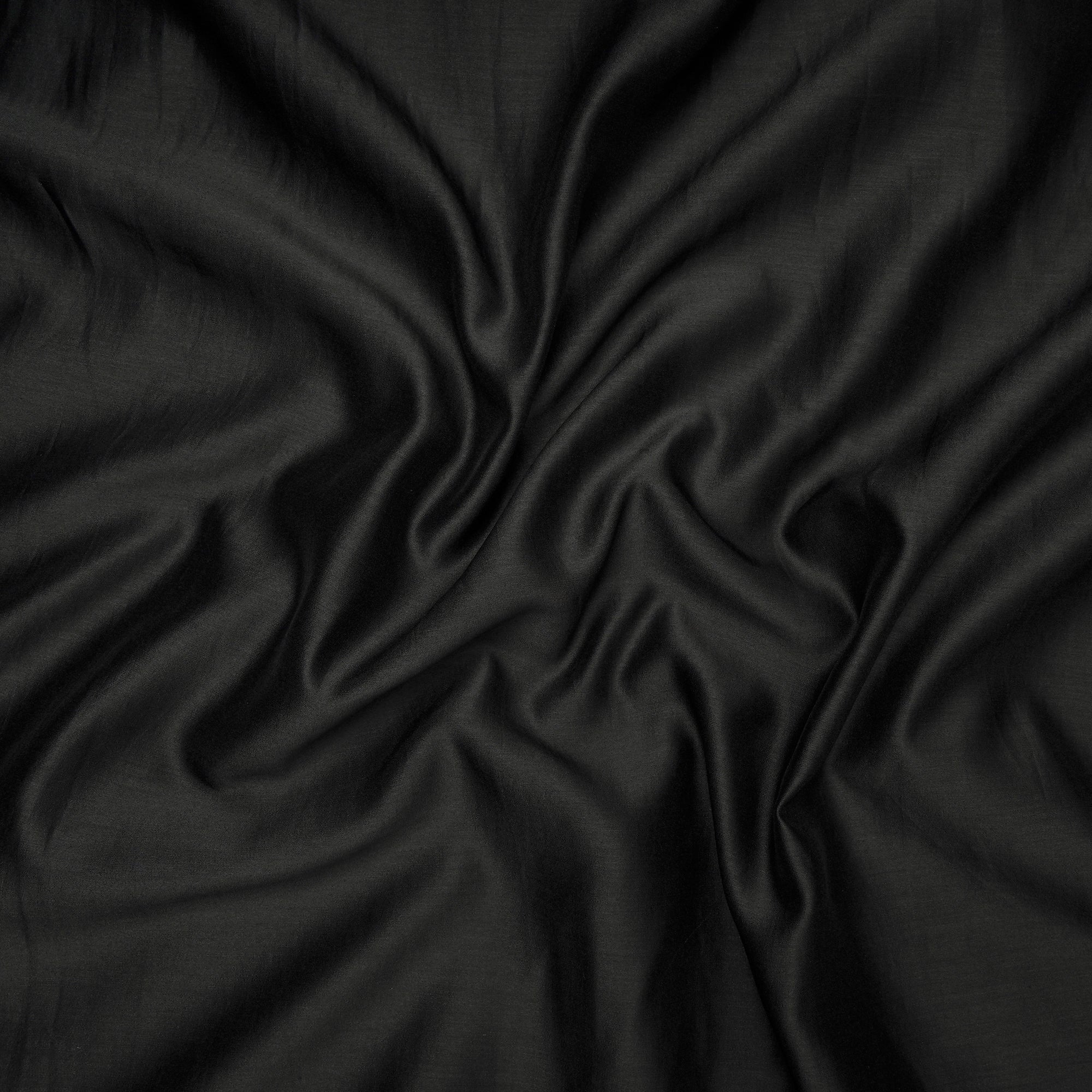 Black Piece Dyed Pure Rapier Chanderi Fabric