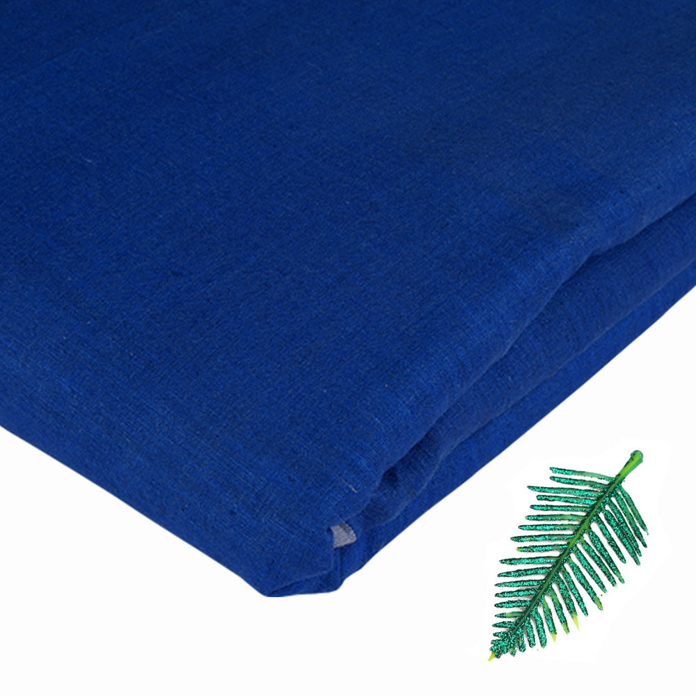 Blue Color Matka Muga Silk Fabric