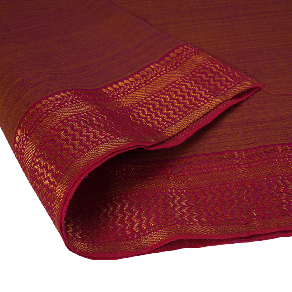 Brown Color Mangalgiri Cotton Fabric