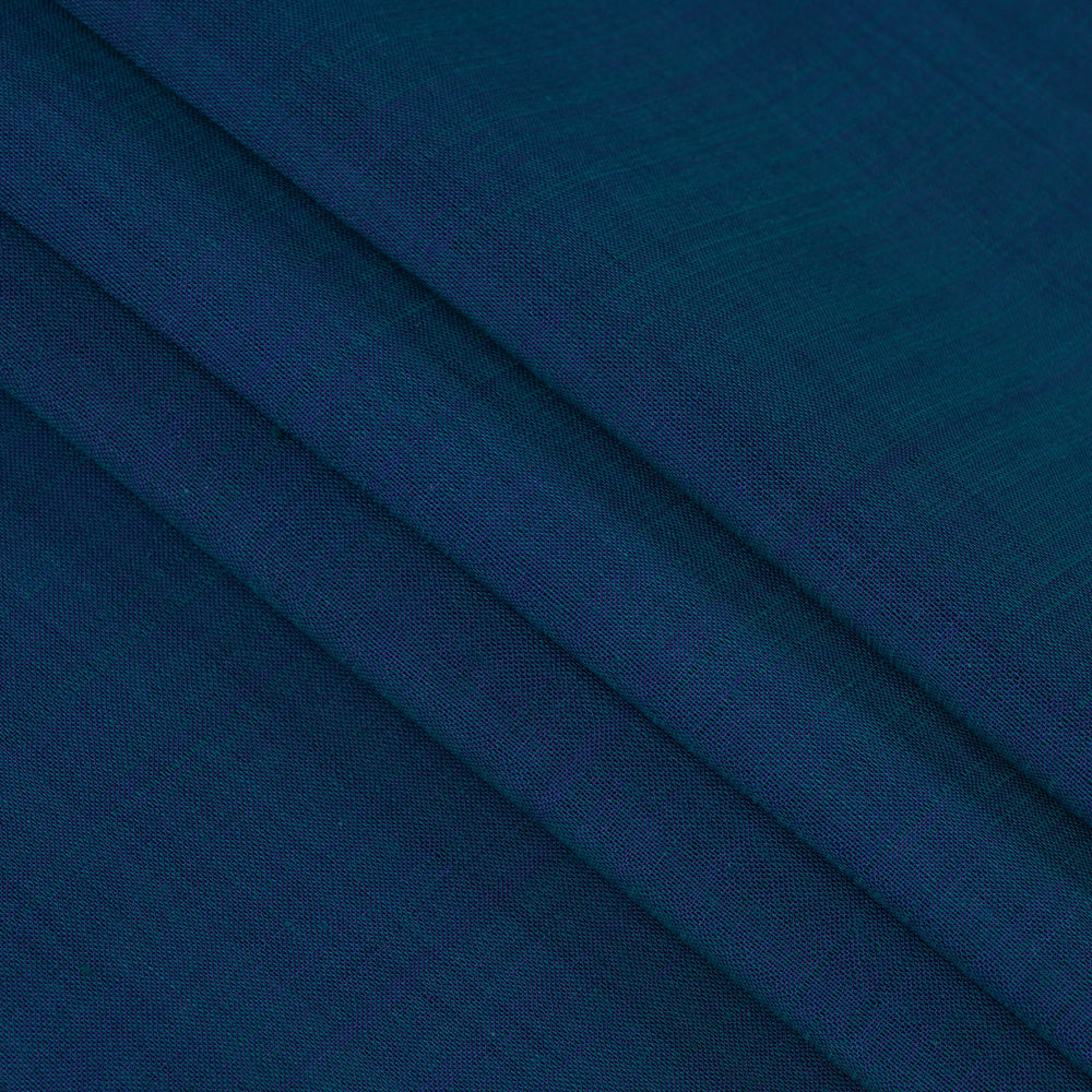 Teal Blue Color Mangalgiri Cotton Fabric