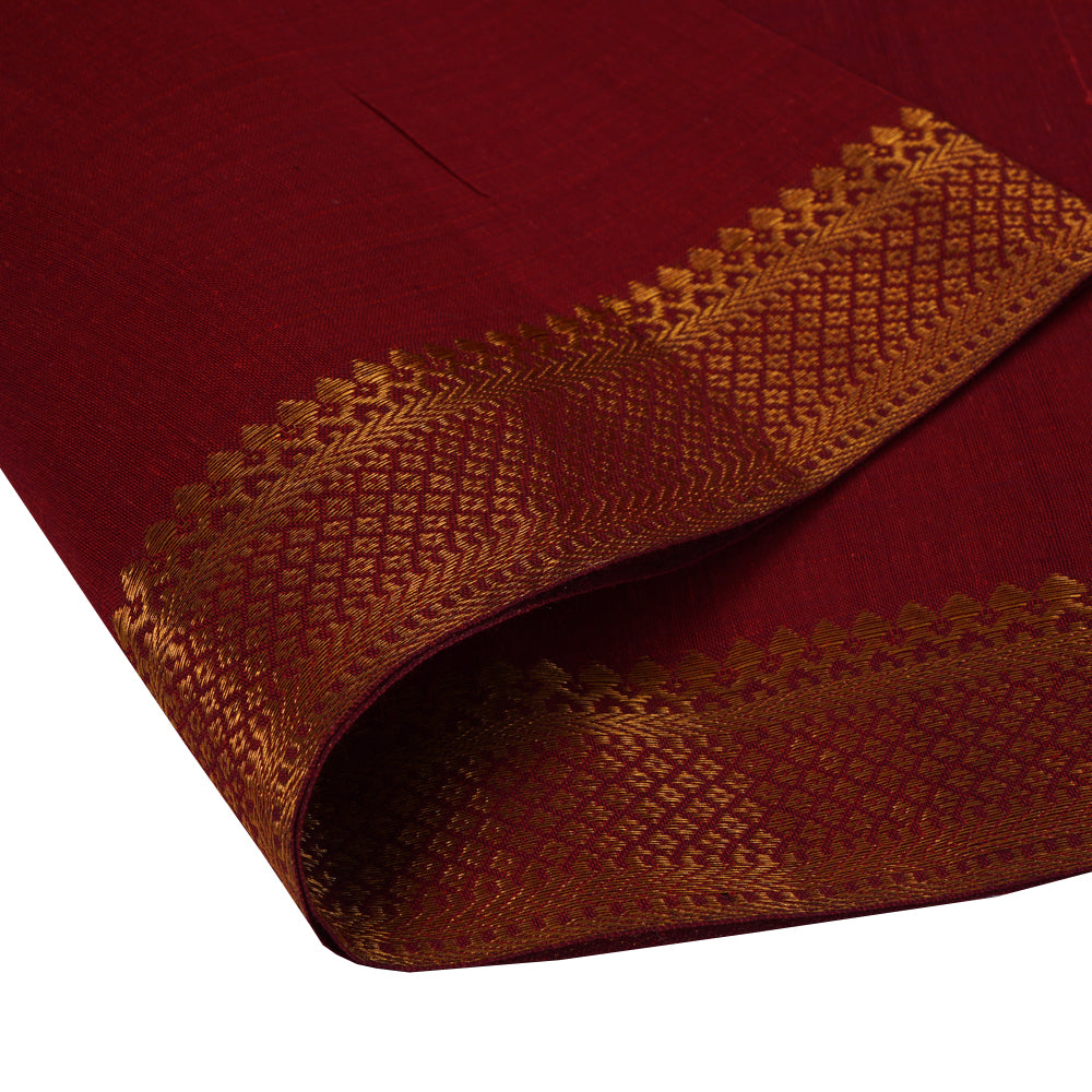 Crimson Color Mangalgiri Cotton Fabric