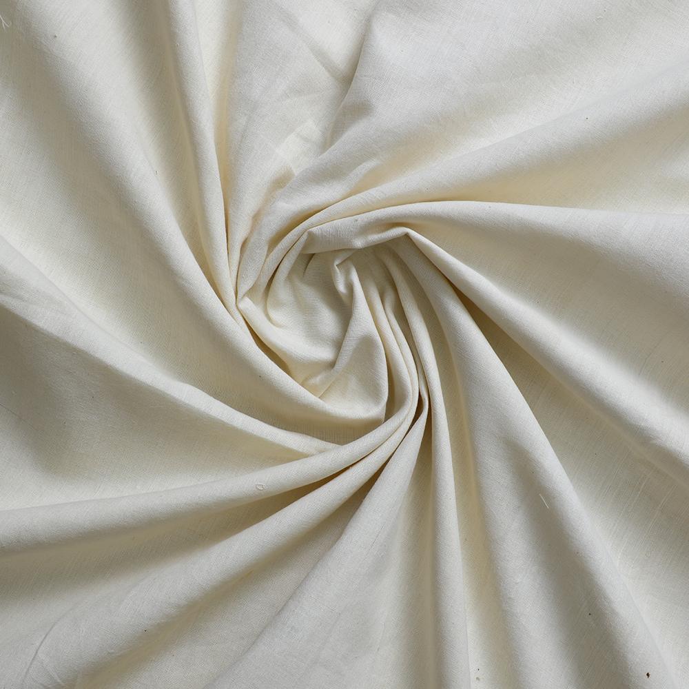 Off White Color Handwoven Handspun Cotton Fabric