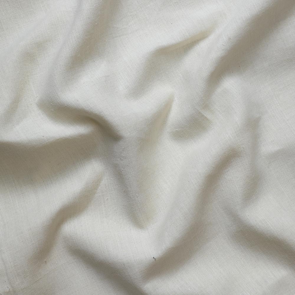Off White Color Handwoven Handspun Cotton Fabric