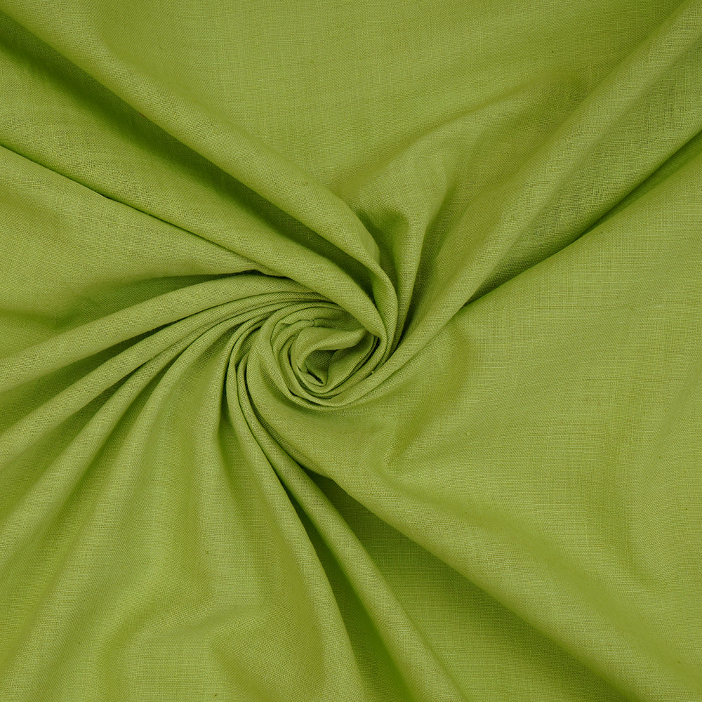 Pear Color Handwoven Handspun Cotton Fabric