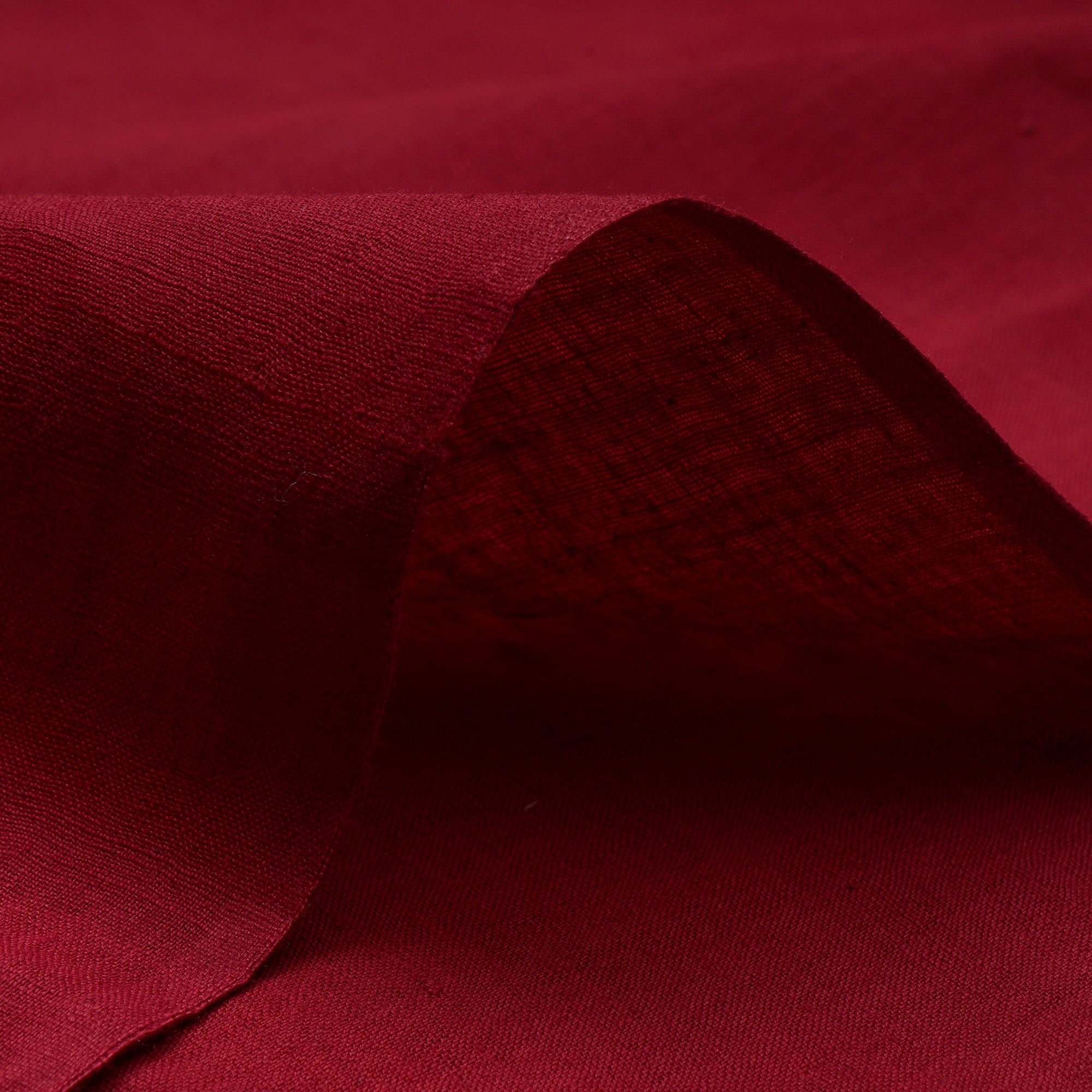 Maroon Handspun Handwoven Muslin Cotton Fabric