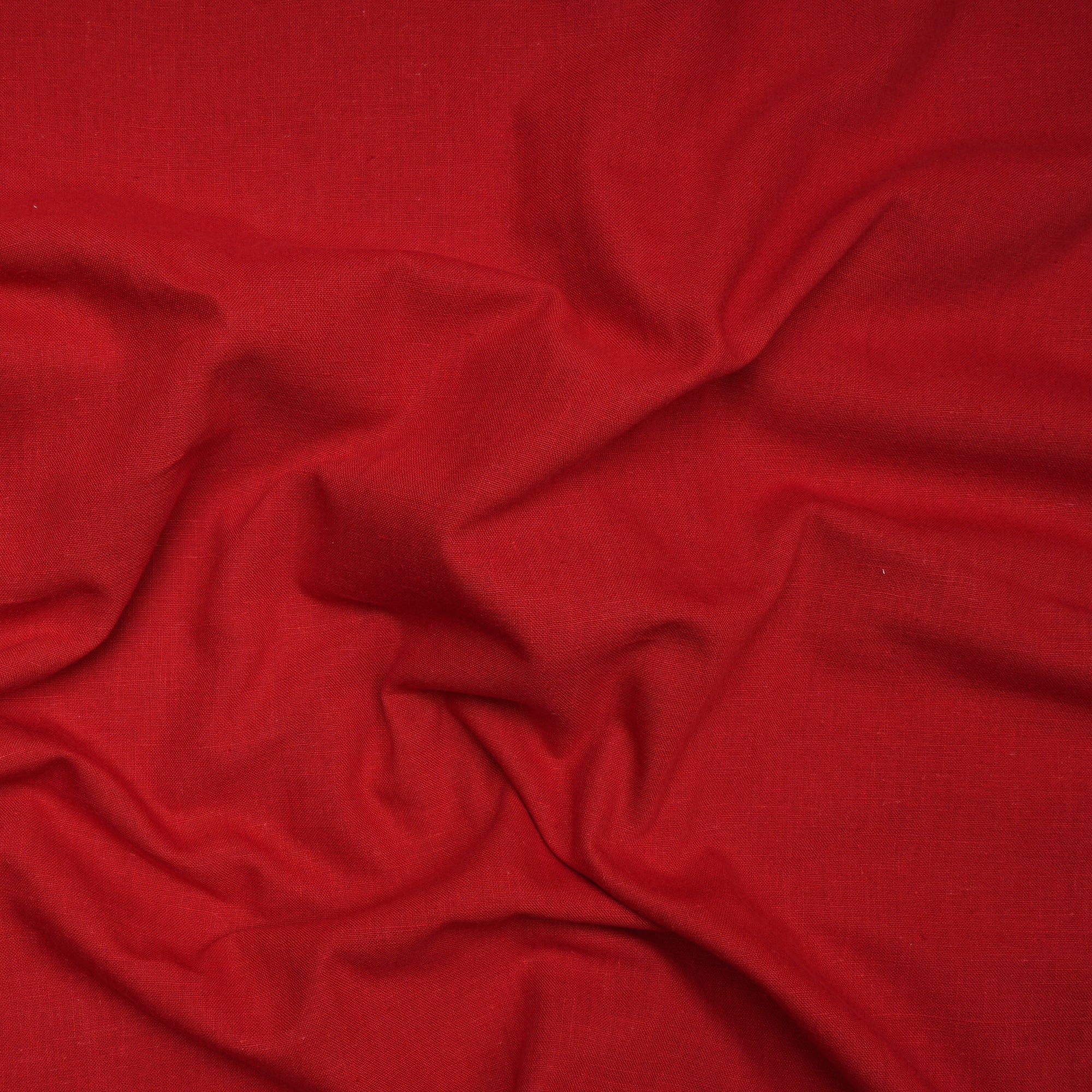 Red Handspun Handwoven Muslin Cotton Fabric