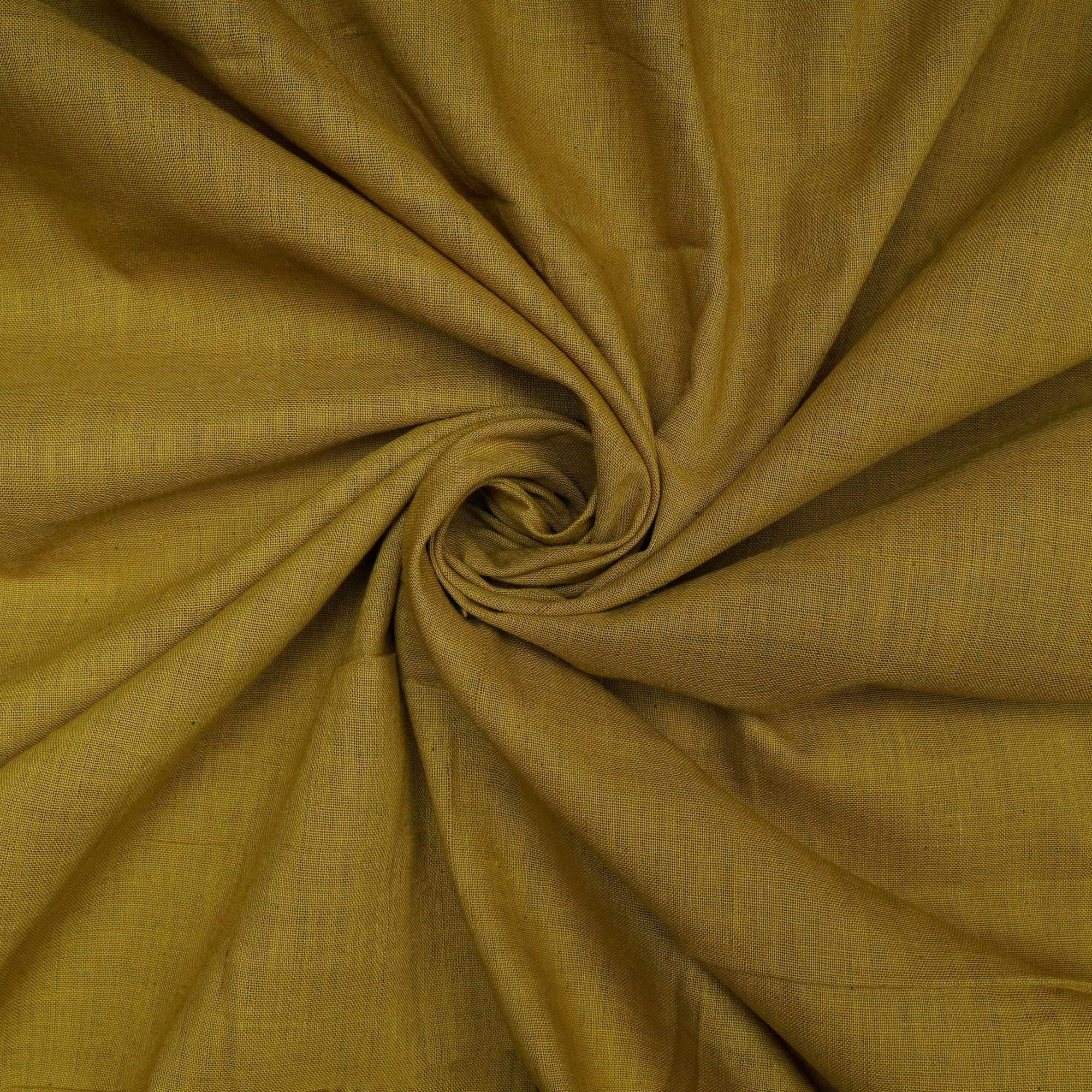 Mustard Color Handwoven Handspun Cotton Fabric