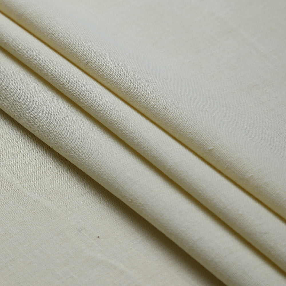 Cream Color Handwoven Handspun Cotton Fabric