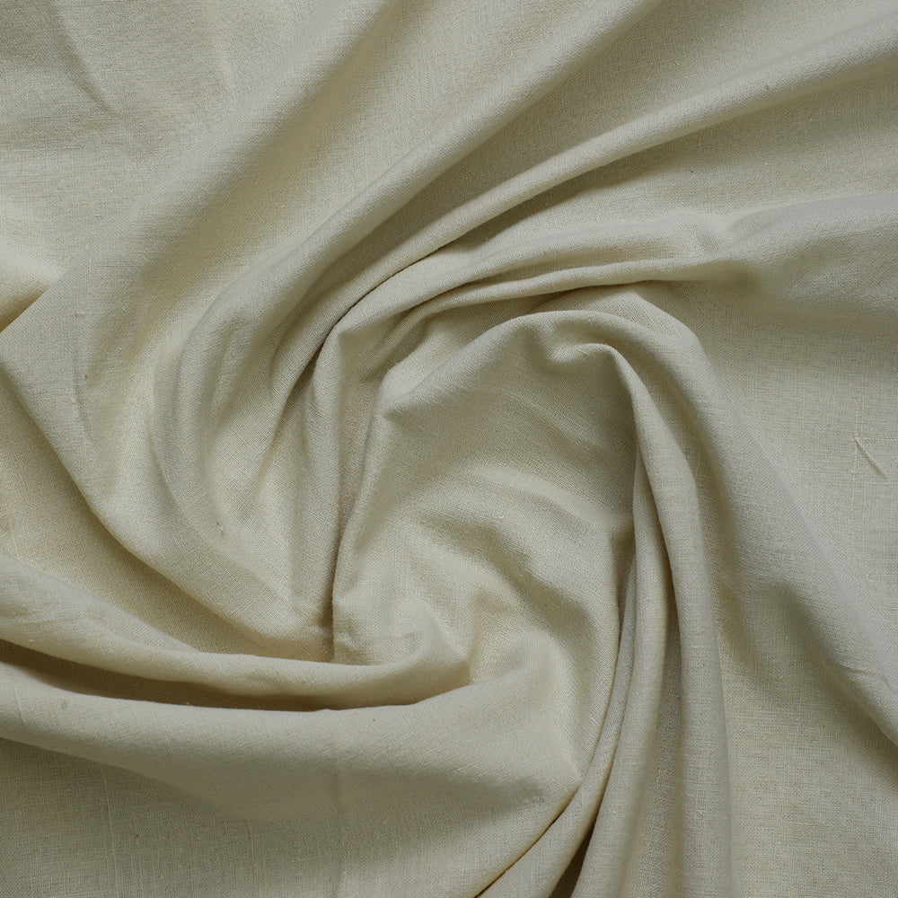 Cream Color Handwoven Handspun Cotton Fabric