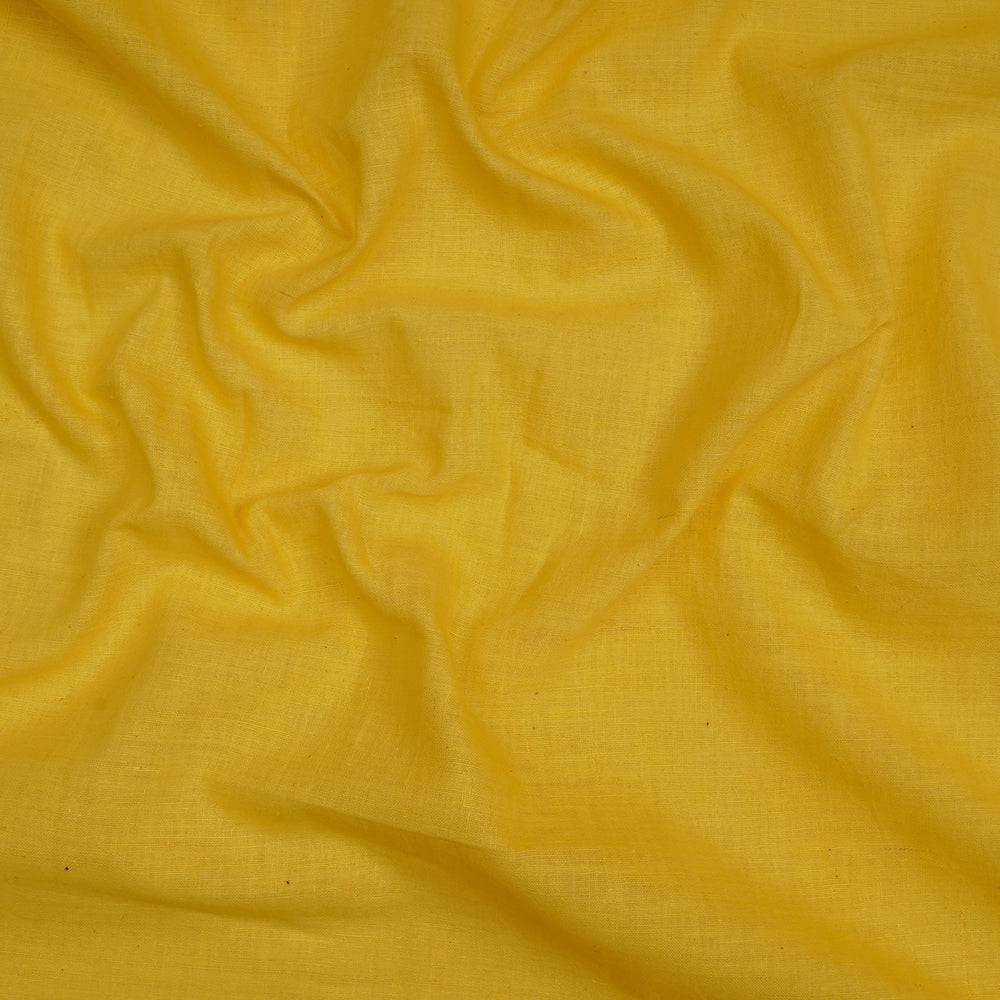 Yellow Color Handwoven Handspun Cotton Fabric