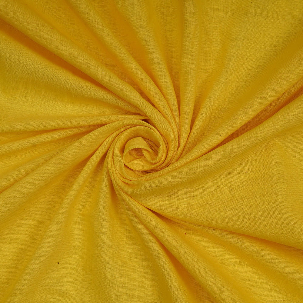 Yellow Color Handwoven Handspun Cotton Fabric