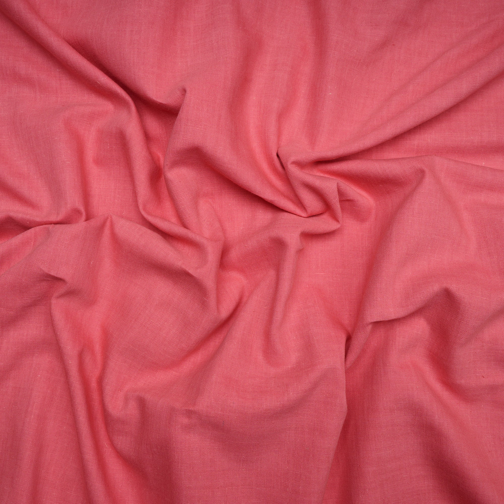 Pink Color Handwoven Handspun Cotton Fabric