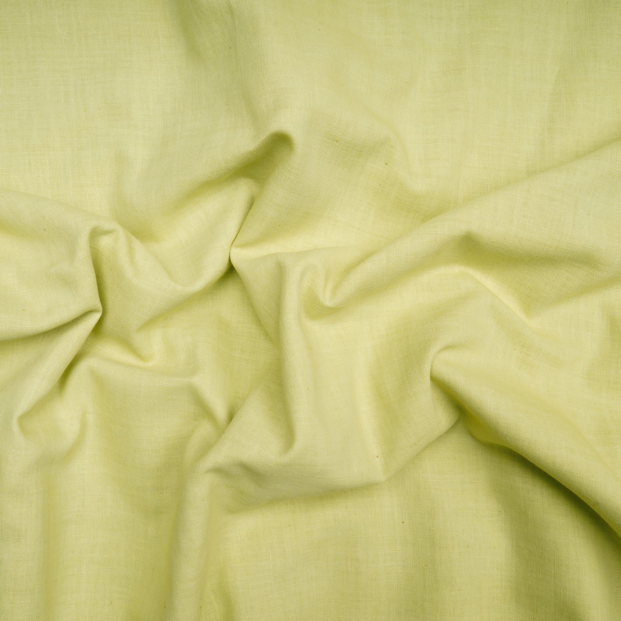 Lime Green Dyed Handwoven Handspun Muslin Cotton Fabric