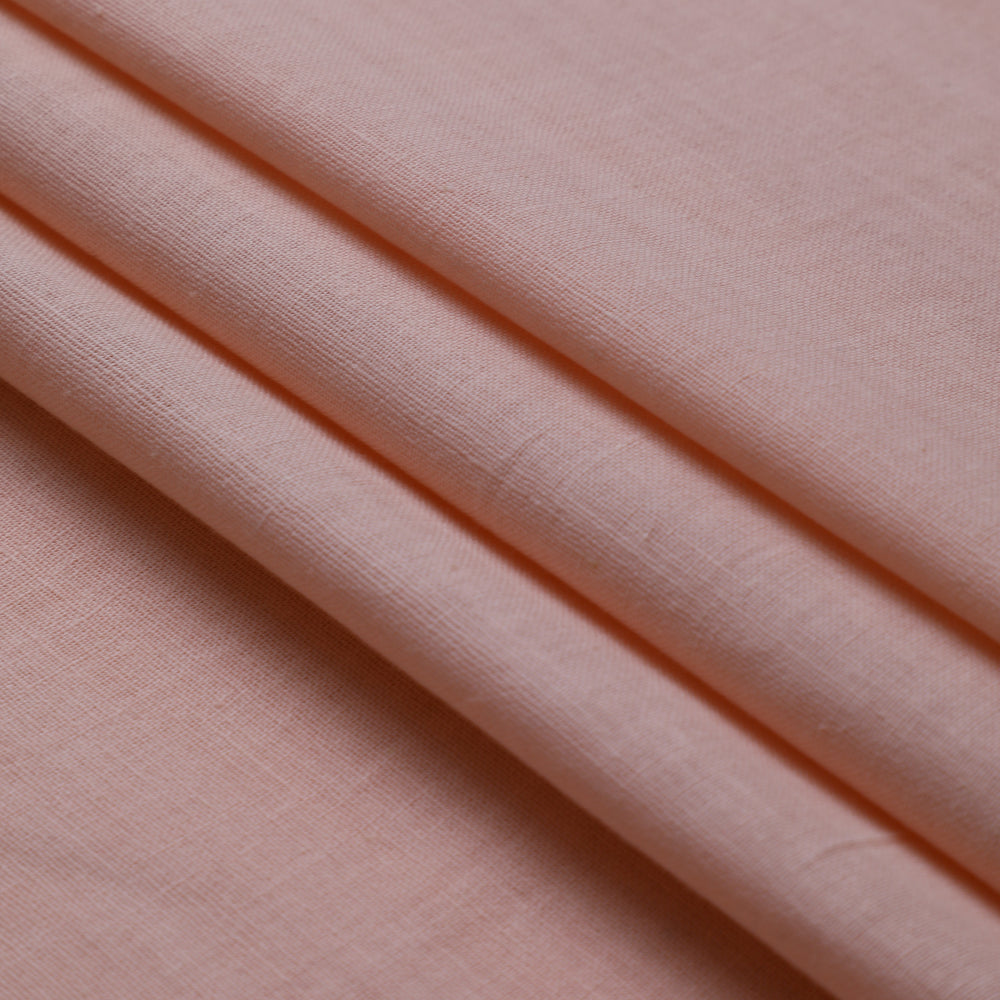 Salmon Color Handwoven Handspun Muslin Cotton Fabric