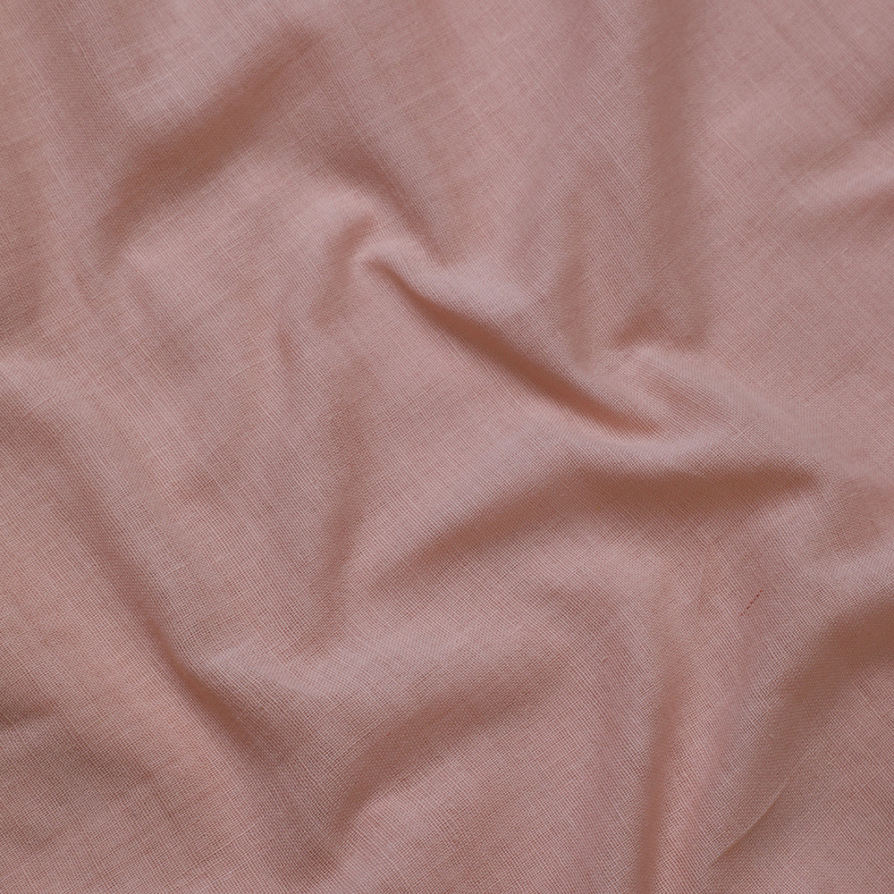Salmon Color Handwoven Handspun Muslin Cotton Fabric