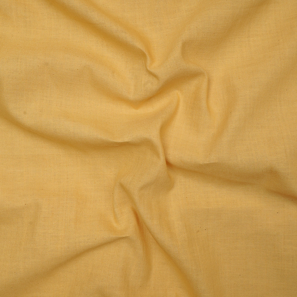 Yellow Plain Handwoven Handspun Cotton Fabric