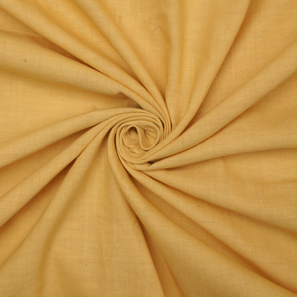 Yellow Plain Handwoven Handspun Cotton Fabric