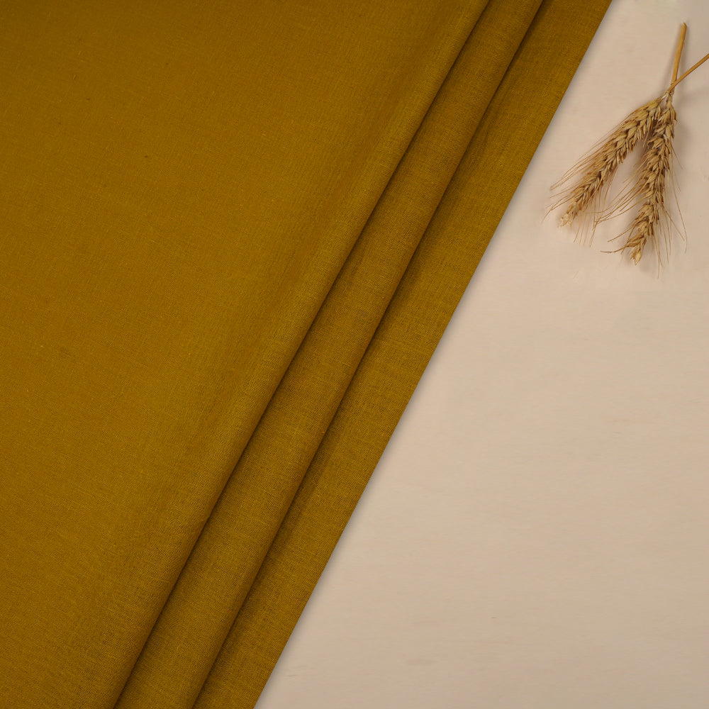 Mustard Color Handwoven Handspun Cotton Muslin Fabric