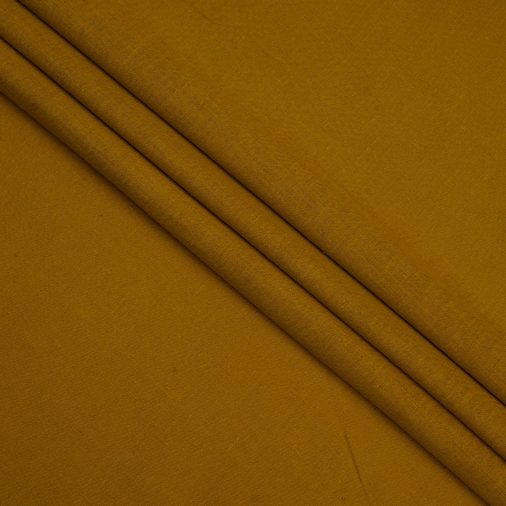 Mustard Color Handwoven Handspun Cotton Muslin Fabric