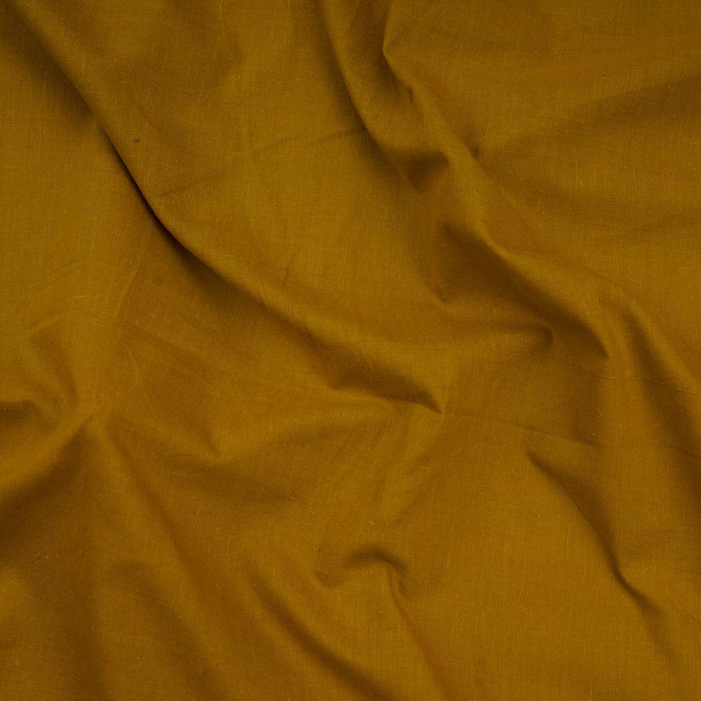 Mustard Color Handwoven Handspun Cotton Muslin Fabric