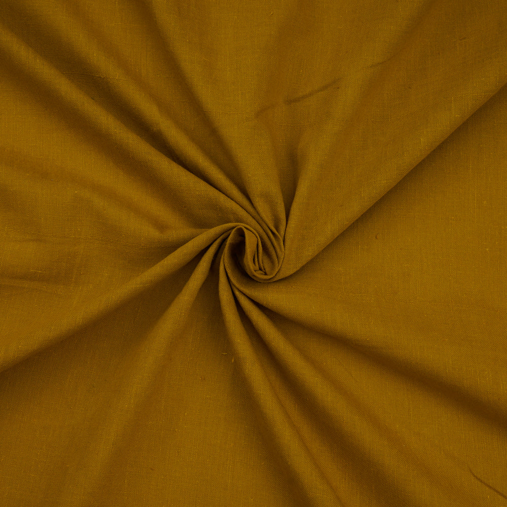 Mustard Color Handwoven Handspun Cotton Muslin Fabric