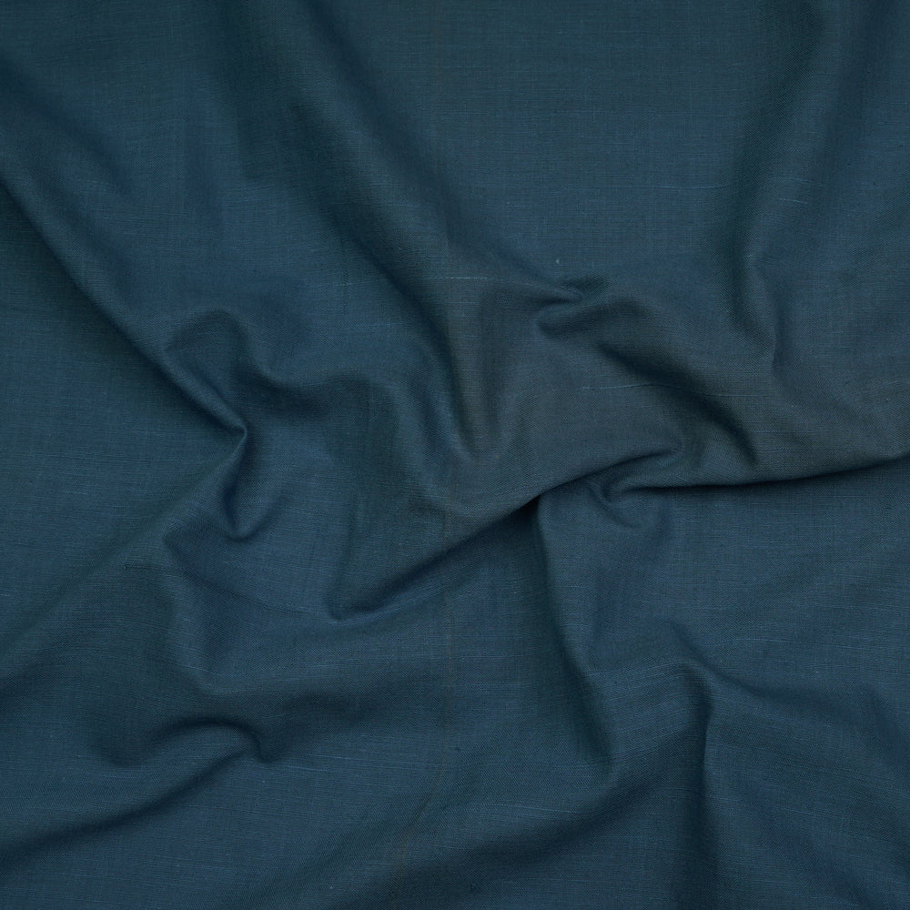 Blue Color Handwoven Handspun Cotton Fabric