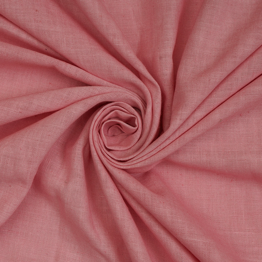 Light Pink Color Handwoven Handspun Cotton Fabric
