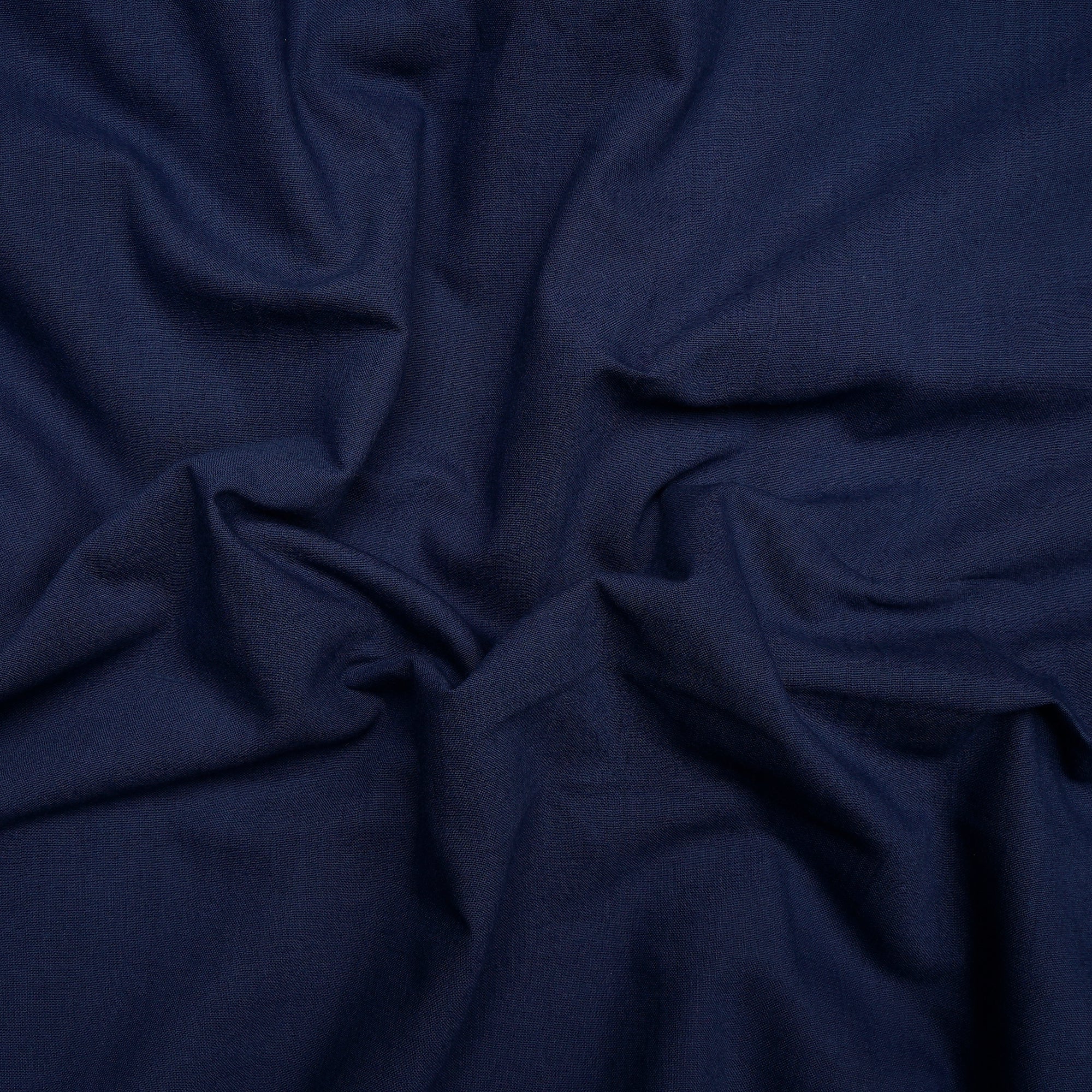 Navy Blue Color Muslin Cotton Fabric