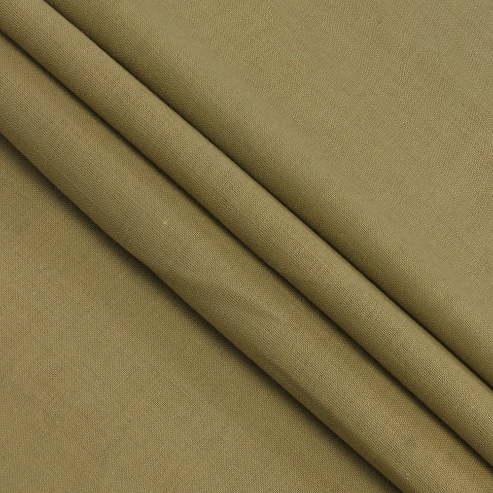 Brown Color Handwoven Handspun Cotton Fabric