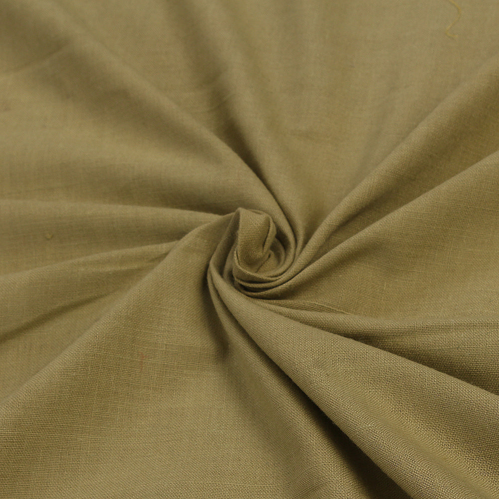 Brown Color Handwoven Handspun Cotton Fabric