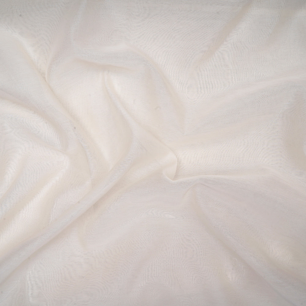 Off White Dyeable Plain Silk Chanderi Fabric