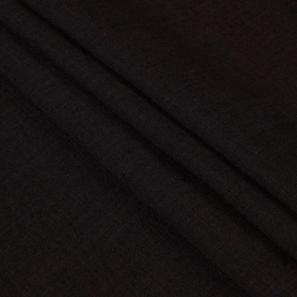 Black Color Handwoven Spun Matka Silk Fabric