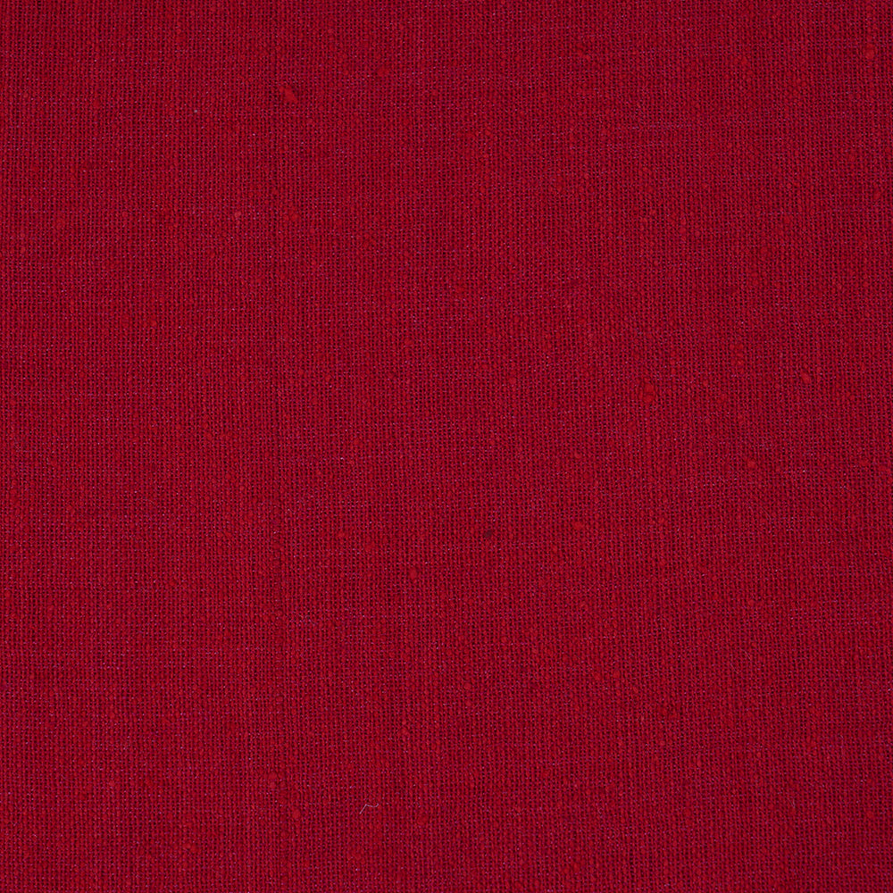 Red Color Handwoven Spun Matka Silk Fabric